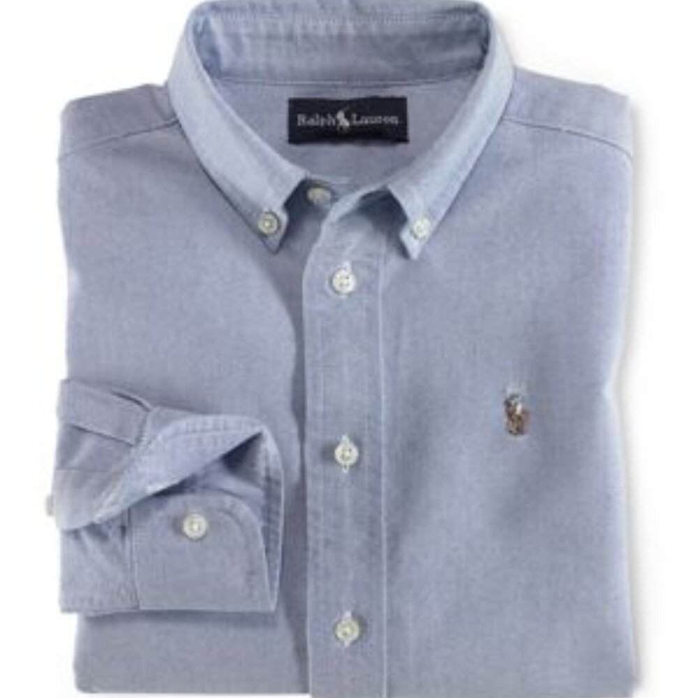 NWT Polo  Ralph Lauren Junior's Boy's Cotton Oxford Sport Shirt, Light Blue, 20